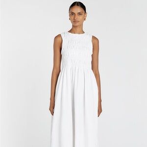 DISSH LESSI WHITE LINEN MAXI DRESS